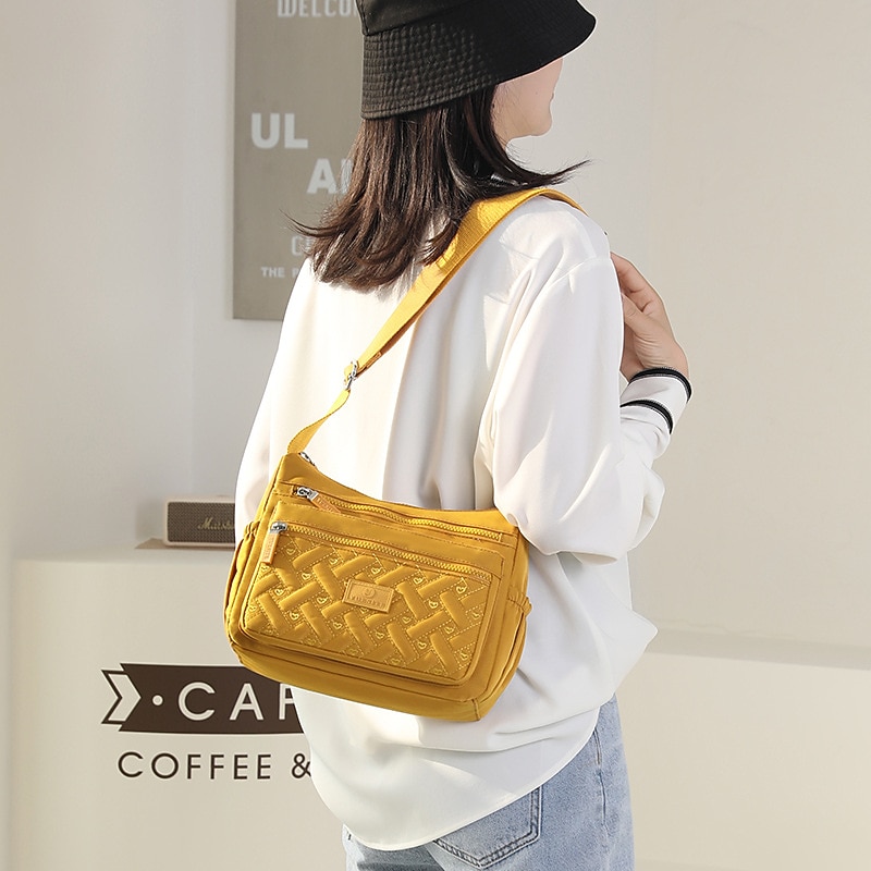 Women's Multi-Pocket Nylon Crossbody Bag – Lightweight Waterproof Shoulder Purse for Travel, Work & Daily Use2