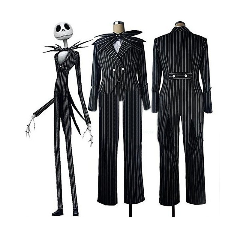 Jack Skellington Outfits Masquerade Cosplay Movie Cosplay for Men's Women's Adults' Masquerade