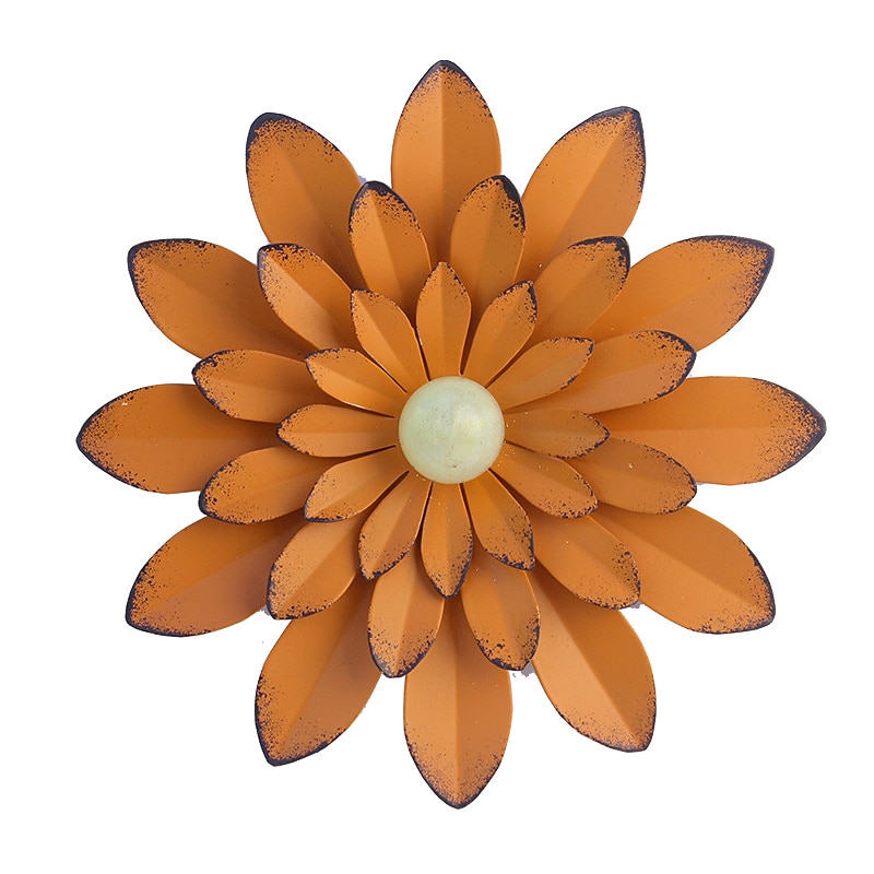 1pc Metal Flowers Wall Decor Flower Wall Sculpture, Hand-Painted Floral Sculpture, Metal Wall Art Hanging Wall Decor For Indoor Outdoor Home Office Bathroom Kitchen Bedroom Living Room Garden3