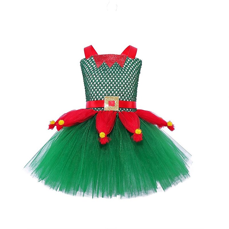 Elf Dress Tutu Kid's Girls' Cosplay Party / Evening Carnival Masquerade Easy Carnival Costume4