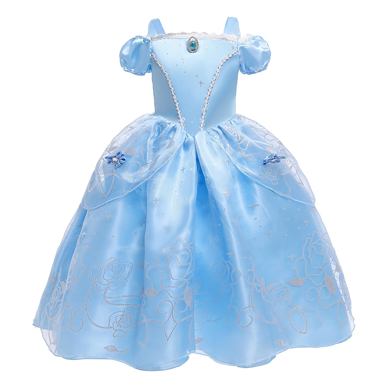 Sleeping Beauty Beauty and the Beast Princess Belle Dress Cloak Flower Girl Dress Cosplay Costume Party Movie Cosplay for Girls' Kid's Children's Day Masquerade Wedding Wedding Guest4