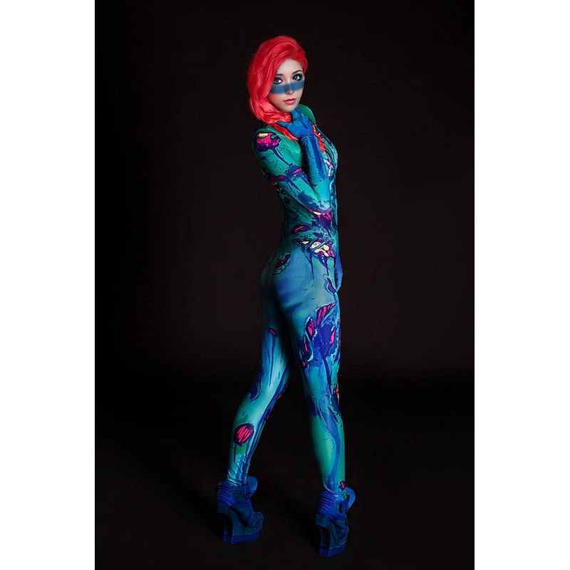 Skeleton Skull Zombie Halloween Cosplay Costume Bodysuits Full Body Catsuit Carnival Costume Full Body Suit One Piece Scary Costume Kid's Adults' Women's Masquerade Mardi Gras Party Halloween Easy2