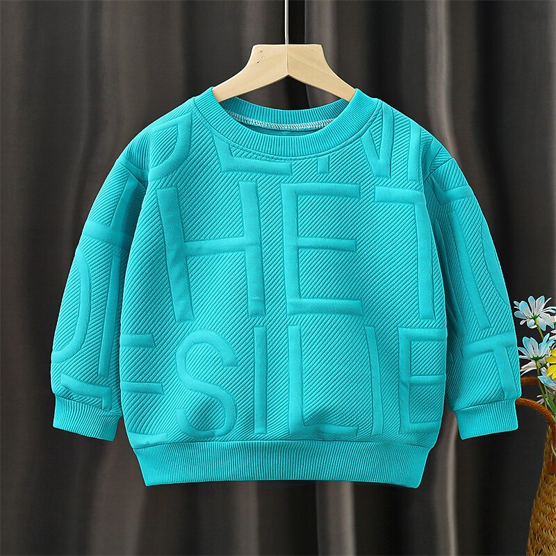 Kids Boys Sweatshirt Letter Long Sleeve Crewneck Fall Winter Sports Fashion Daily Polyester Outdoor Casual2