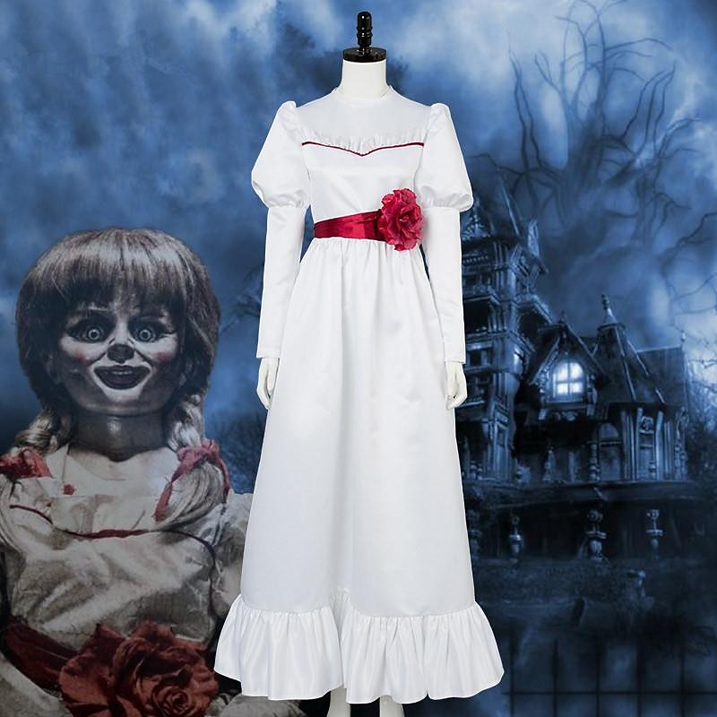 Annabelle Dress Cosplay Costume Masquerade Kid's Adults' Women's Girls' Cosplay Halloween Party / Evening Masquerade Halloween Carnival Masquerade Easy Halloween Costumes With Wig3