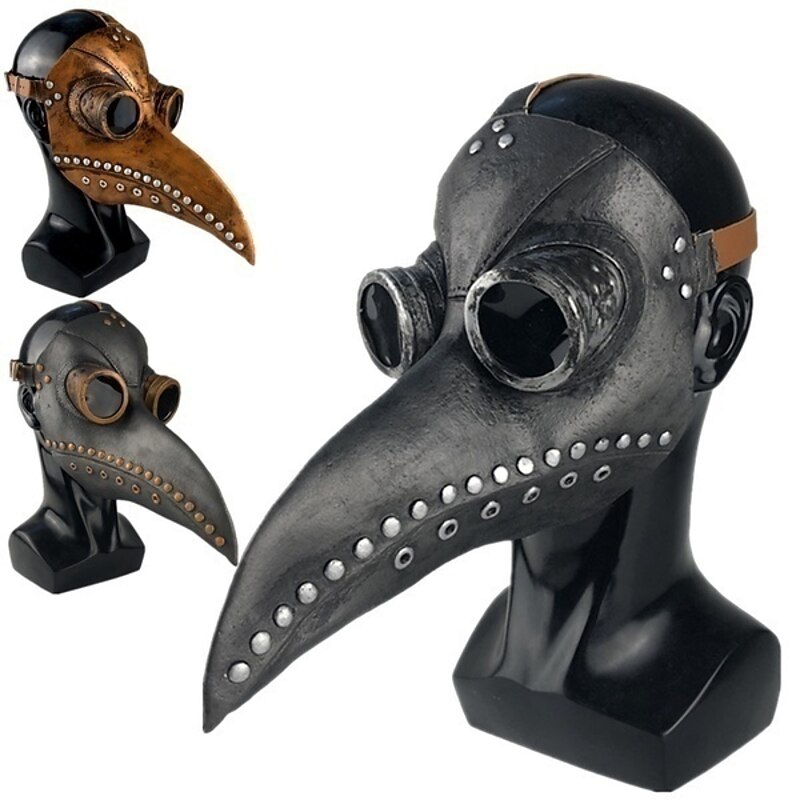 Halloween Steampunk Plague Doctor Bird Beak Mask,Long Nose Bird Beak Crow Mask,Cosplay Steam Costume Props Accessories