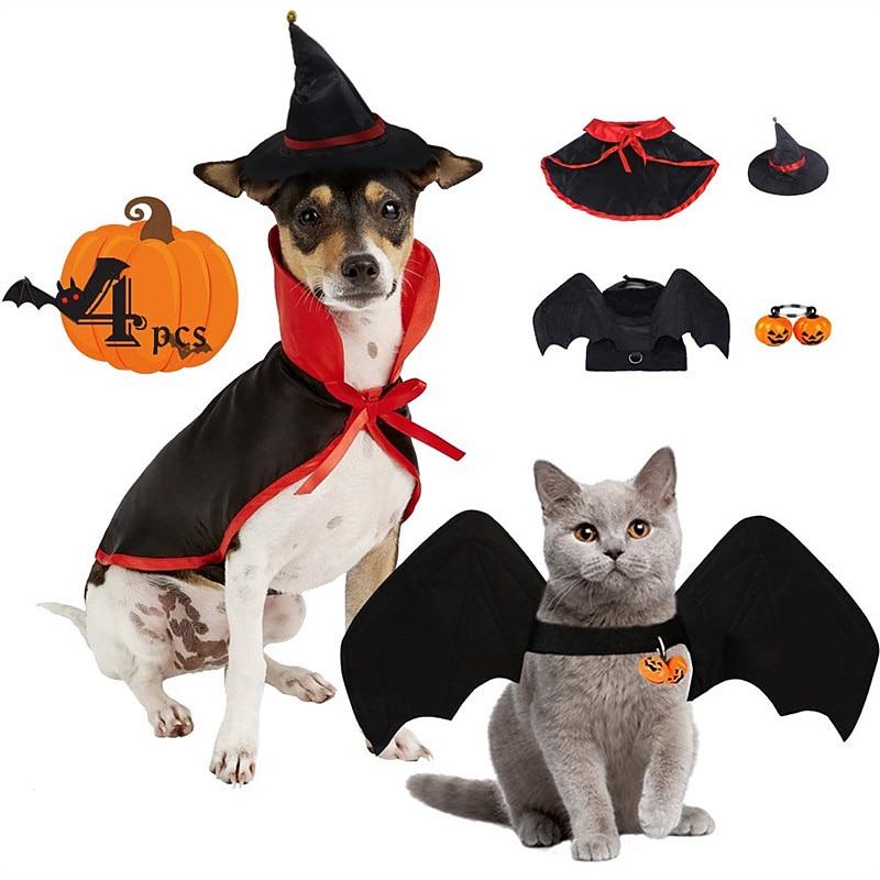 Dog Cat Bandanas & Hats Cloak Halloween Outfit Fashion Funny Winter Breathable Soft Washable Comfortable Outdoor Halloween Casual Daily Dog Clothing for Bichon Frise Pomeranian Baby Pet Papillon Small2