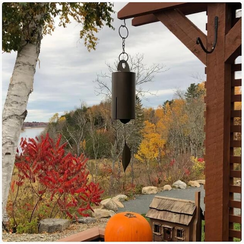 The Deep Resonance Serenity Bell, Heroic Windbell, Outdoor Wind Chime Garden Decoration, Retro Metal Leaves Wind Chime2