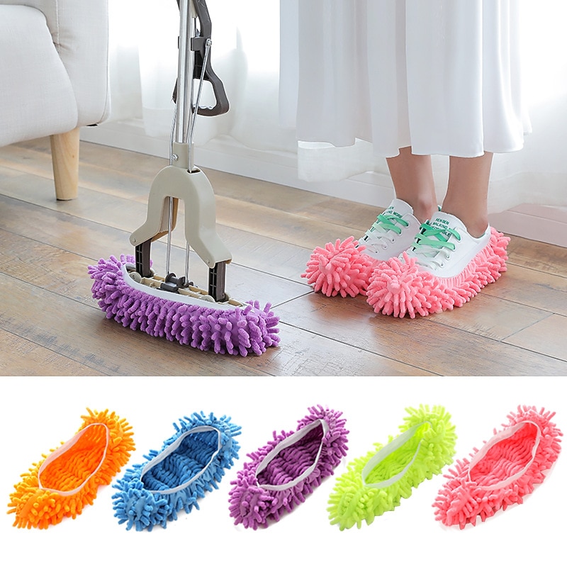 2pcs Chenille Mop Shoe Cover Lazy Man Shoe Cover Floor Mop Shoe Cover Mop Head Cover 2PC