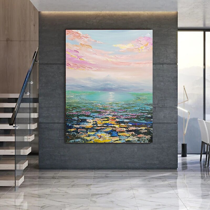 Oil Painting Handmade Hand Painted Wall Art Abstract Knife PaintingLandscape BeachHome Decoration Decor Rolled Canvas No Frame Unstretched 11