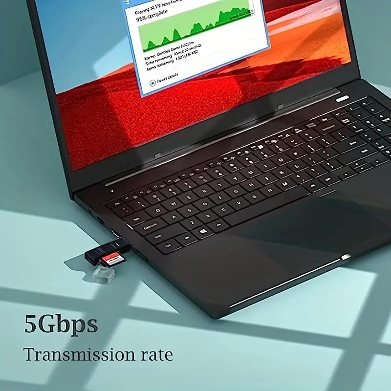 Wansurs USB 2.0 SD Card Reader - Compatible with PC and Camera Memory Cards - Easy Transfer of Photos and Videos - Micro SD Card to USB Adapter3