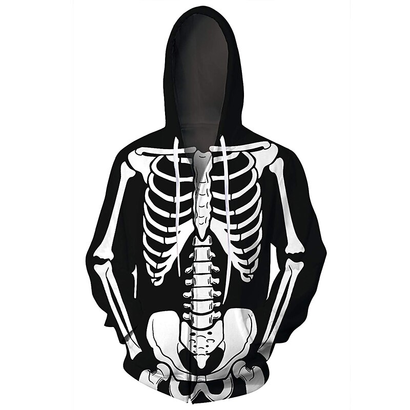 Halloween Skull Skeleton Outfits Hoodie Tracksuit Anime 3D Graphic For Couple's Men's Women's Adults' Halloween Carnival Masquerade 3D Print Casual Daily2