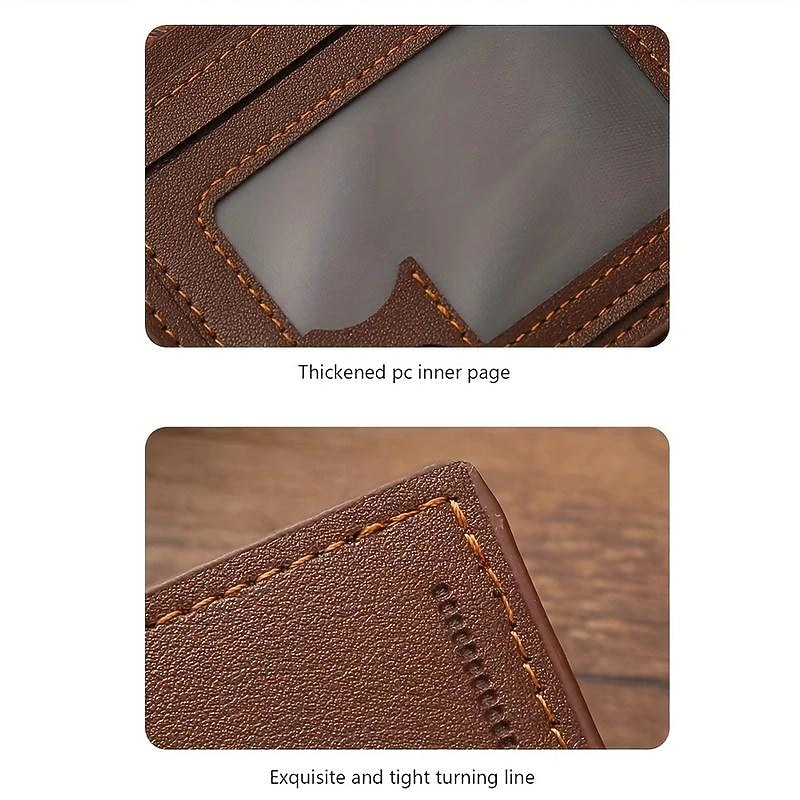 Stylish and Durable Men's PU Leather Bifold Wallet with Card Slots - Perfect Gift for Him4