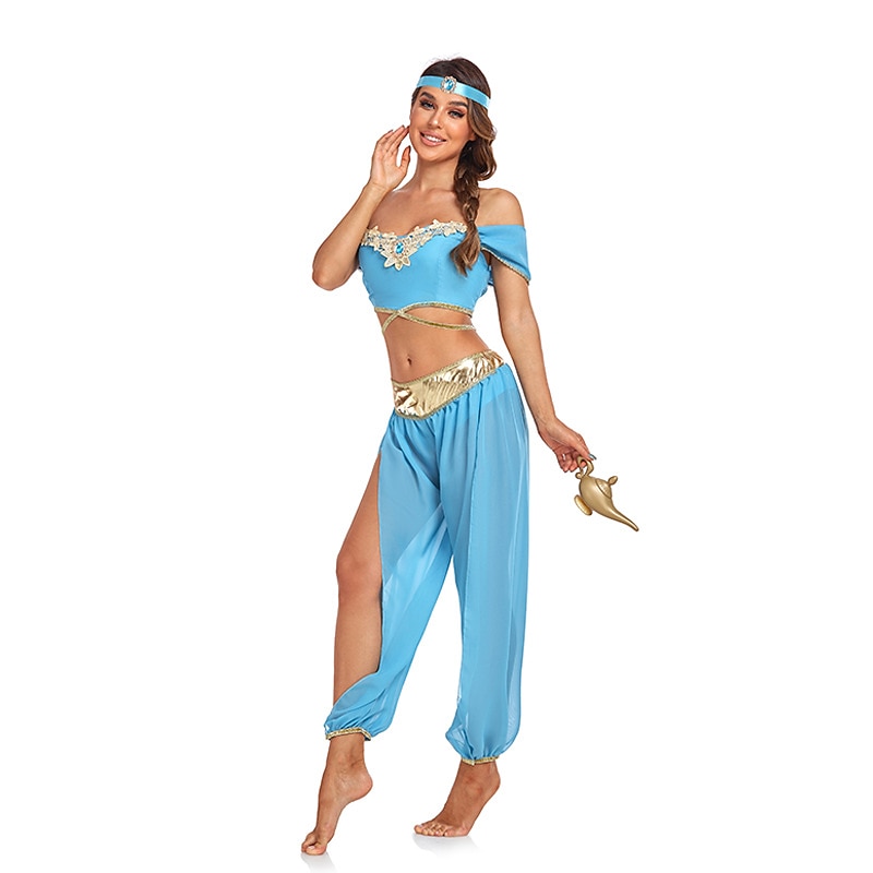 Aladdin and the Magic Lamp Fairytale Princess Jasmine Theme Party Costume Dance Costumes Cosplay Movie Cosplay for Women's Adults' Carnival Masquerade Bachelorette Party2