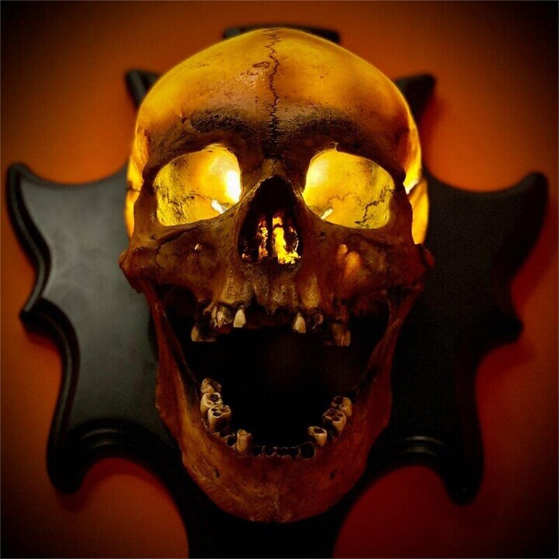 Skull Lamp Singing Head Night Light Wall Decoration Halloween Creative 3D Skeleton Head Home Walls Fine Horror Lamp for Party Porch Yard Bar Decor Bedside Wall Skull Sconce4