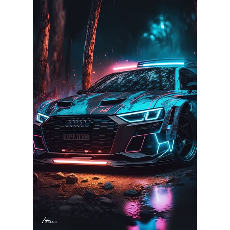 Car Wall Art Canvas Prints and Posters Pictures Decorative Fabric Painting For Living Room Pictures No Frame4