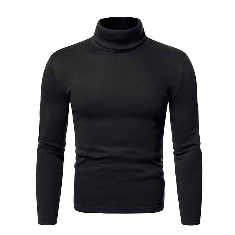 Men's Turtleneck Sweater Knitwear Mens Turtle Neck Jumper Pullover Knit Regular Tops Knitted Plain Turtleneck Modern Contemporary Work Daily Wear Clothing Apparel Fall Winter Wine Black S M L4