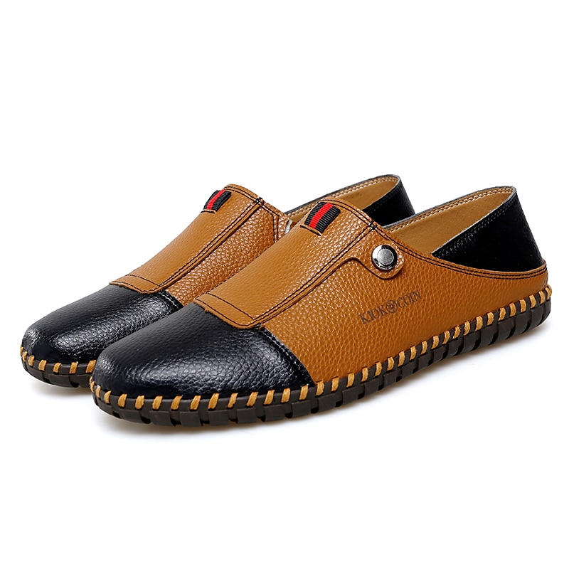 Men's Casual Leather Loafers – Slip-On Two-Tone Driving Shoes with Non-Slip Sole for Daily Wear4