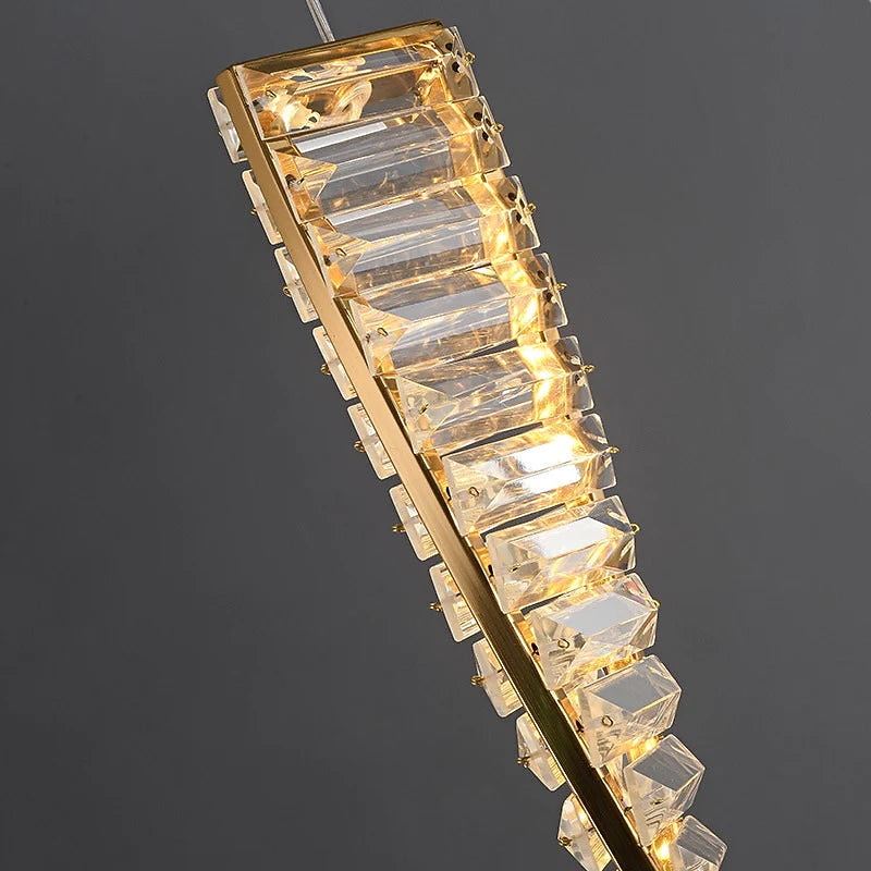 Spiral LED Crystal Chandelier Lighting 10W Modern Chandeliers Pendant Light Hanging Ceiling Lamp Lights Fixture Living Room Hotel 1PCS 110-240V3