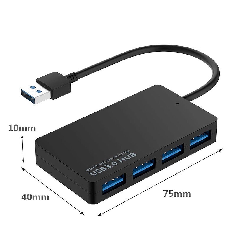 USB Hub 3.0 4-Port Ultra-Slim USB 3.0 Hub Portable Adapter High speed Expansion Multi USB Hub Splitter Lead Adapter Cable For PC Laptop3