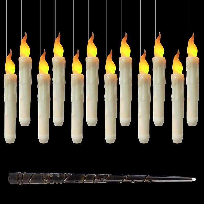 12pcs Floating LED Candles Flickering Remote Controlled for Halloween and Christmas Decorations Indoor Home, Room, Classroom, and Bedroom2