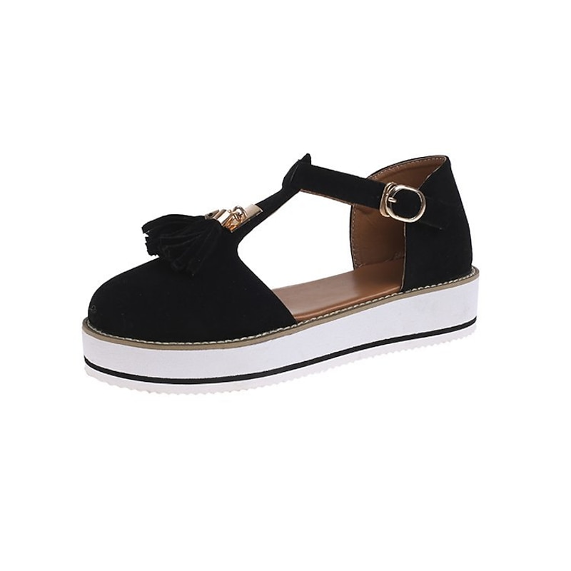 Trendy Women's Black Platform Mary Jane Shoes with Bow Accent - Perfect for Casual and Streetwear Looks2