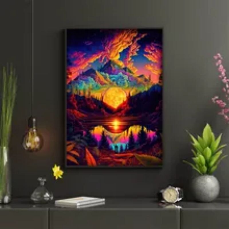 Psychedelic Wall Art Canvas Mushroom Nature Prints and Posters Pictures Decorative Fabric Painting For Living Room Pictures No Frame2