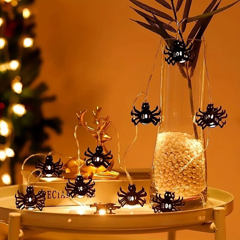 Halloween Spider String Lights 2/3/6m LED Halloween 10/20/40 Spider Lights Decorative Lights Spider Festival Lights Dress Up Bedroom Lights String Lights Hanging Lights