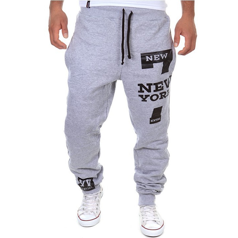 Men's Sweatpants Joggers Drawstring Letter Letter & Number Thermal Warm Breathable Athletic Athleisure Weekend Casual / Sporty Hip Hop Slim Dark Grey Black Micro-elastic4