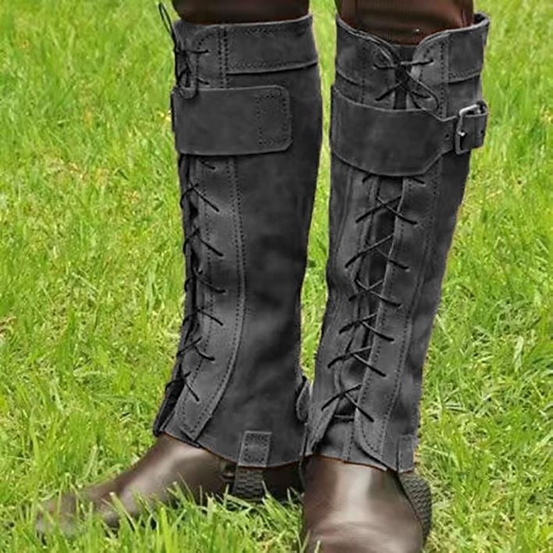 Retro Vintage Medieval Renaissance Masquerade Gaiters Boot Covers Cosplay Viking Crusader Solid Colored Fancy Dress Men's Unisex Pirate Fantasy Halloween Carnival Masquerade Carnival Halloween