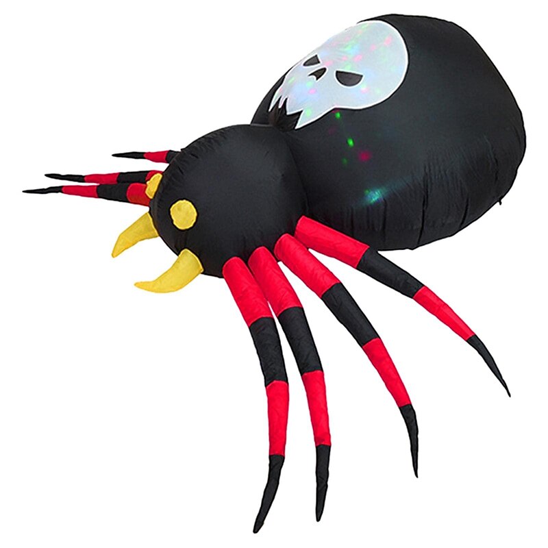 Inflatable Halloween Spider, Giant Black Blow Spider with LED Lights, 5.25 Feet After Inflation for Halloween Yard Decor, Indoor Outdoor Yard Lawn Decoration2