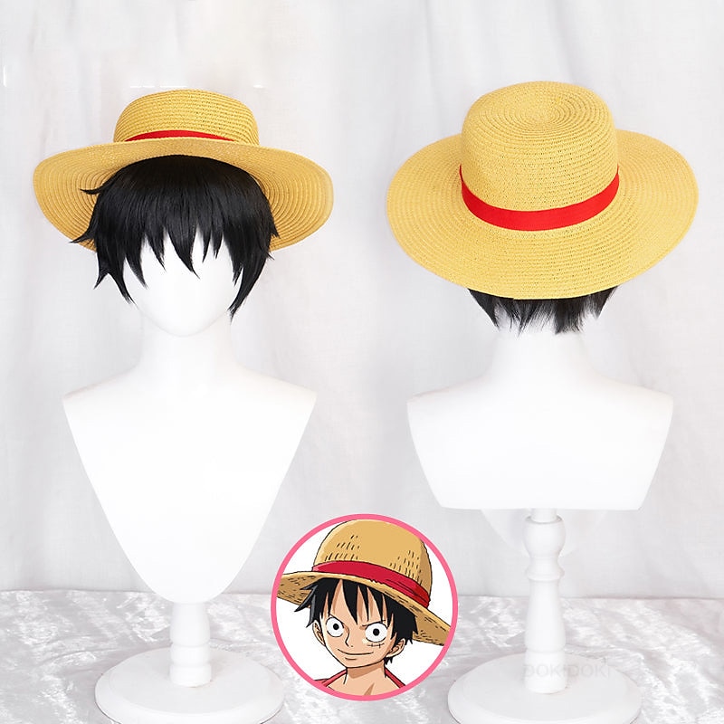 One Piece Monkey D. Luffy Wigs High Quality Anime One Piece Monkey D. Luffy Short Black Cosplay Wig Heat Resistant Synthetic Hair Wigs2