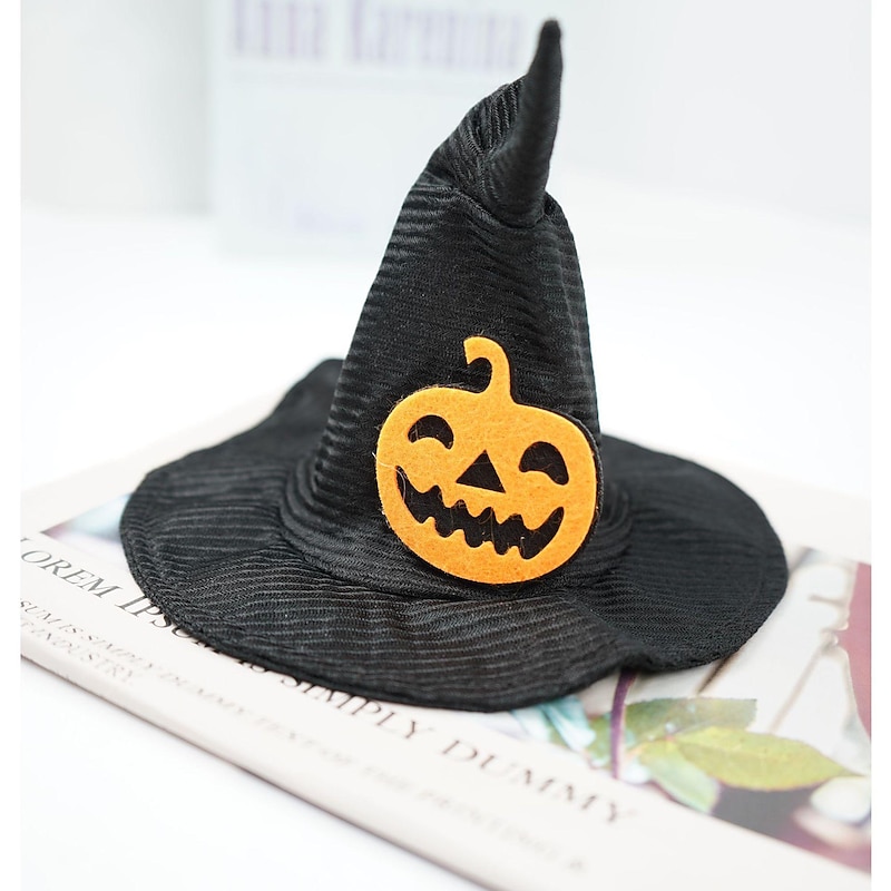 Halloween Pet Hat Witch Hat Pumpkin Funny Dog Halloween Hat Pet Party Supplies2