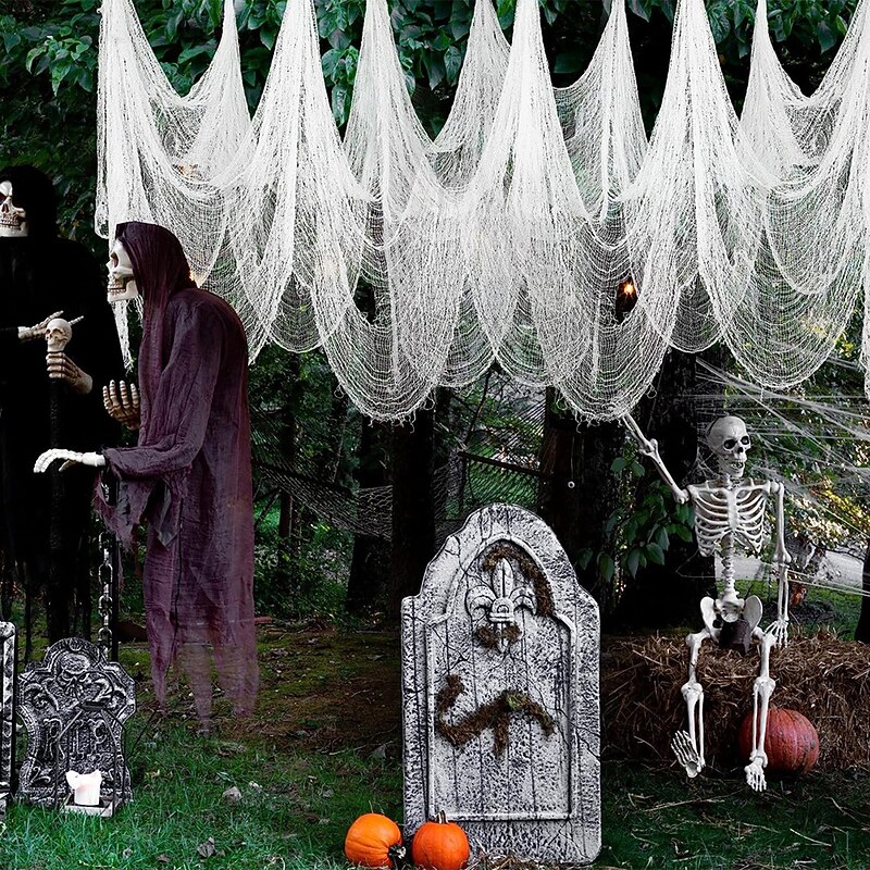 Halloween Gauze Creepy Cloth Black Netting Spider Web Decor Halloween Horror House Party Decoration