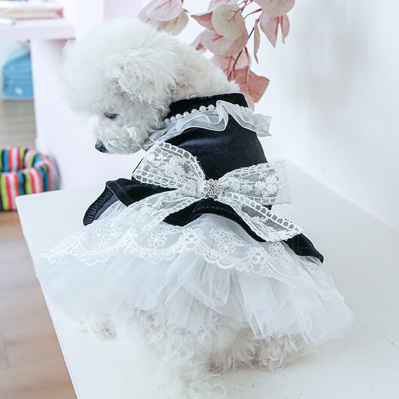 Dog Cat Dress Tuxedo Cute Party Waterproof Breathable Soft Washable Comfortable Casual Daily Dog Clothing for Bichon Frise Pomeranian Baby Pet Papillon Small2