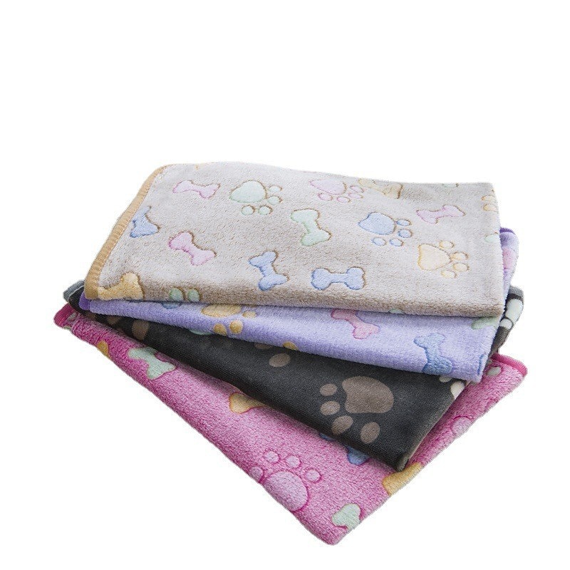 Popular Pet Blanket All-season Cat And Dog Blanket Thickened Flannel Paw Print Blanket PetSupplies3