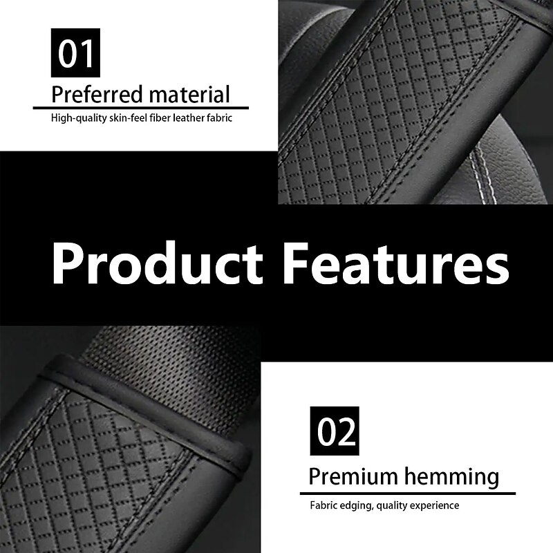 2PCs Fiber Leather Embossed Car Seat Belt Shoulder Protector Protective Cover Safety Belt4