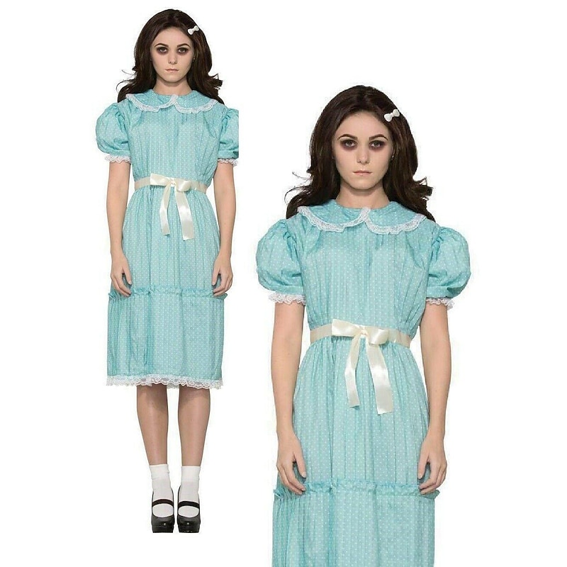 Ghost Twins Halloween Cosplay Costume Masquerade The Shining Cosplay Kid's Adults' Women's Halloween Carnival Masquerade Party / Evening Easy Halloween Costumes Dress Up3