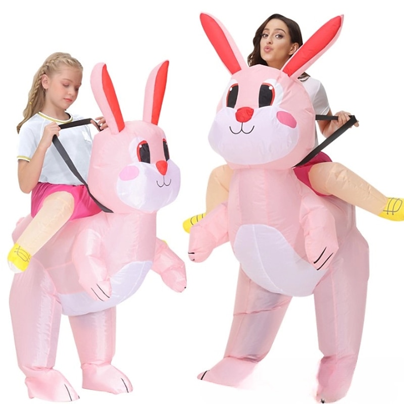 Rabbit Bunny Carnival Costume Cosplay Costume Inflatable Costumes Halloween Group Family Costumes Kid's Adults' All Funny Costume Halloween Carnival Masquerade Easy Carnival Costume