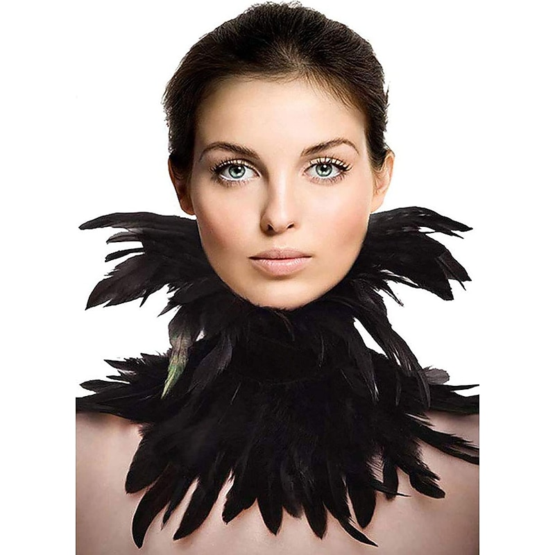 Punk & Gothic Choker Feather Collar Witch Maleficent Drag Queen Fancy Dress Unisex Fantasy Walpurgis Night Halloween Carnival Performance Pride Parade Pride Month Adults' Necklace All Seasons