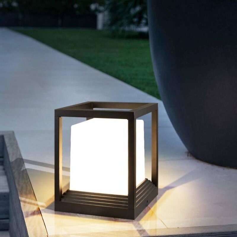 Outdoor Post Light IP65 Waterproof Lamp Post Light Fixture Black Aluminum 20cm Exterior Post Lamp for Driveway Backyard Patio Garden2