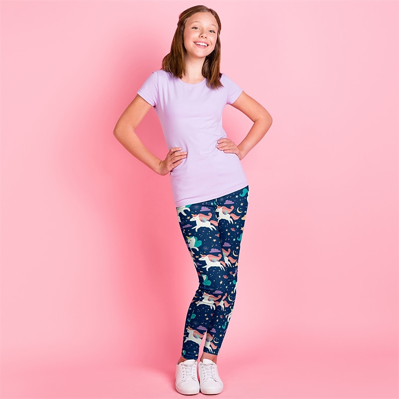 Kids Girls' Leggings Heart Active Outdoor 7-13 Years Fall4