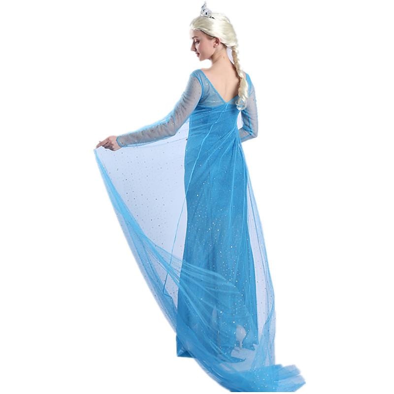 Frozen Princess Elsa Dress Cosplay Costume Flower Girl Dress A-Line Slip Pattern Dress Movie Cosplay for Women's Adults' Masquerade Bachelorette Party2