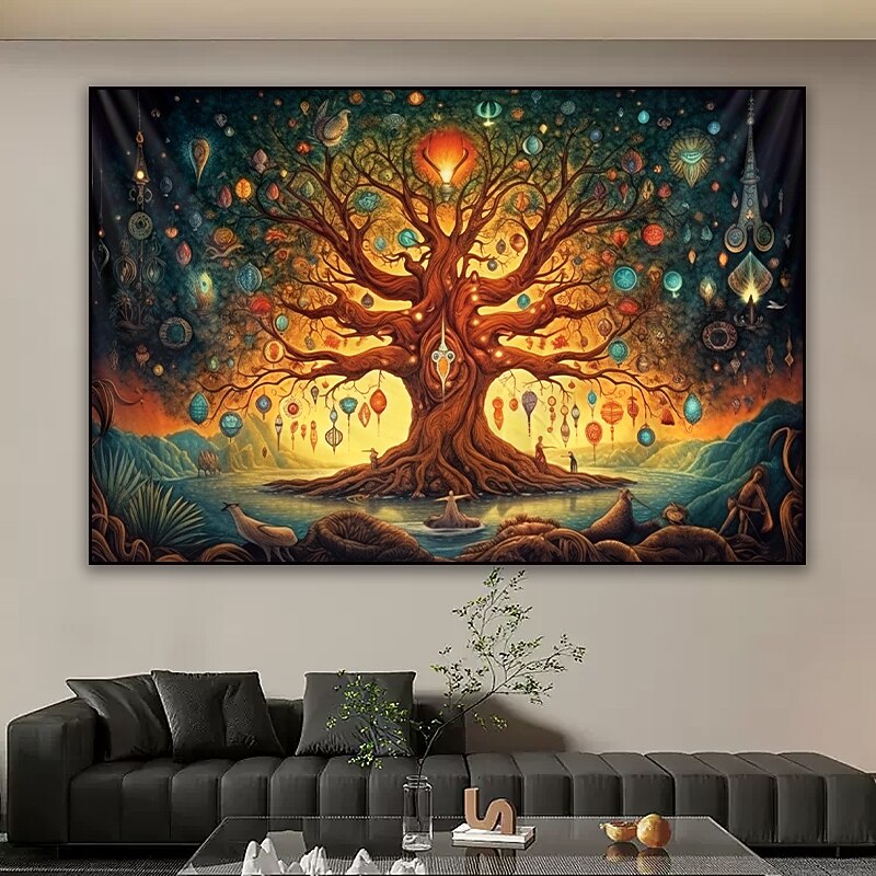 Tree Of Life Wall Art Canvas Tree Prints and Posters Pictures Decorative Fabric Painting For Living Room Pictures No Frame4