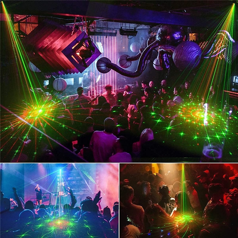 New USB LED Stage Light Laser Projector Disco Lamp with Voice Control Sound Party Lights for Home DJ Laser Show Party Lamp3