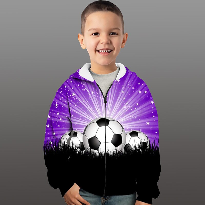 Boys 3D Color Block Coat Long Sleeve Fall Winter Active Streetwear Cool Kids 3-12 Years Vacation Street Daily Regular Fit3