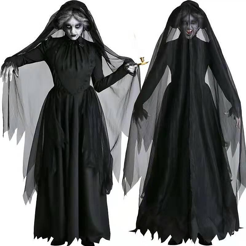 Zombie Ghost Bride Halloween Dress Cosplay Costume The Women In Black Halloween Adults' Women's Halloween Carnival Masquerade Party / Evening Easy Halloween Costumes Dress Up2