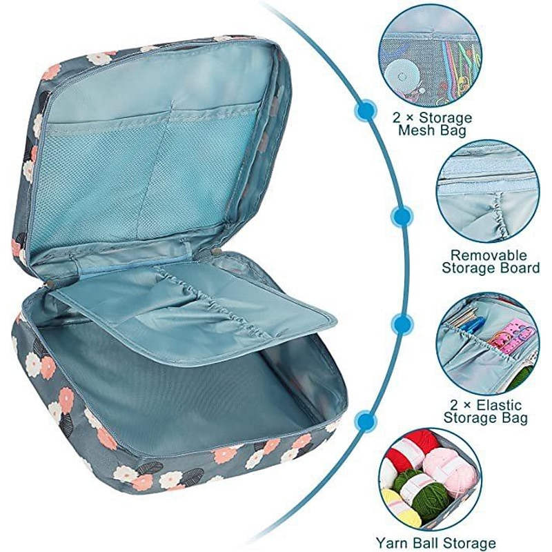 58PCS Crochet Kit Beginners Crochet Set with Crochet Yarn, Portable Crochet Hook Set Crochet Hooks Ergonomic Soft Grip Lace Crochet Hooks Travel Crochet Hook Case Full Knitting Crochet Supplies4