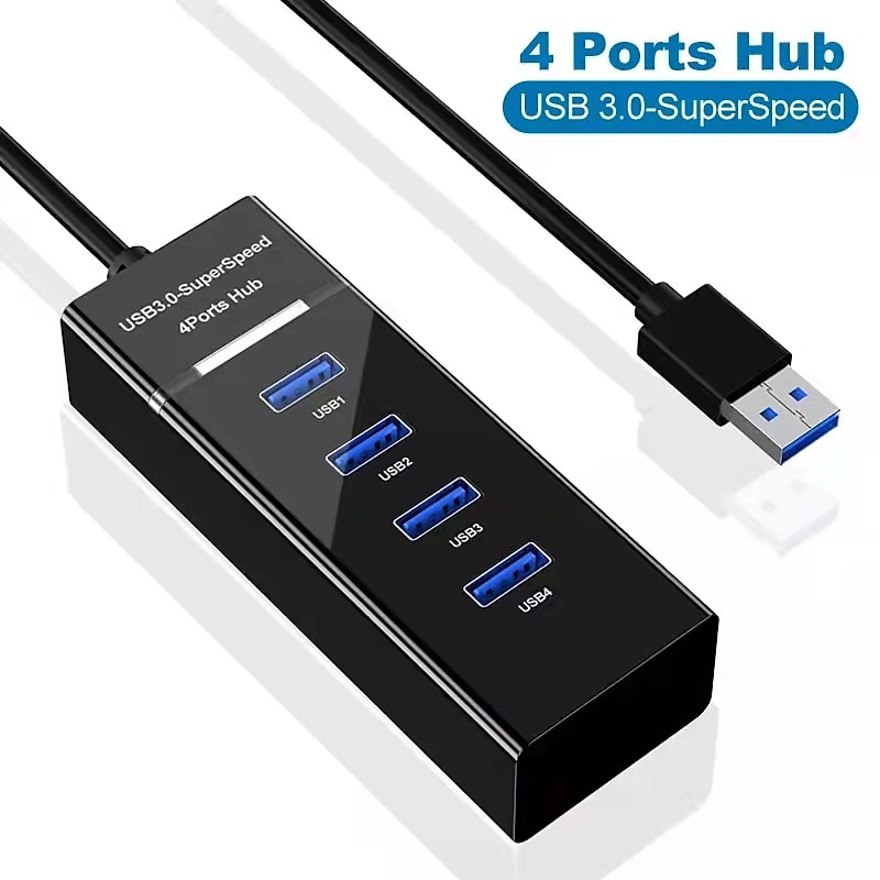USB 3.0 Hub Atolla 4 Ports Super Speed USB For Laptops MacBook Surface Pro PS4/5 Flash Drives Hard Drives