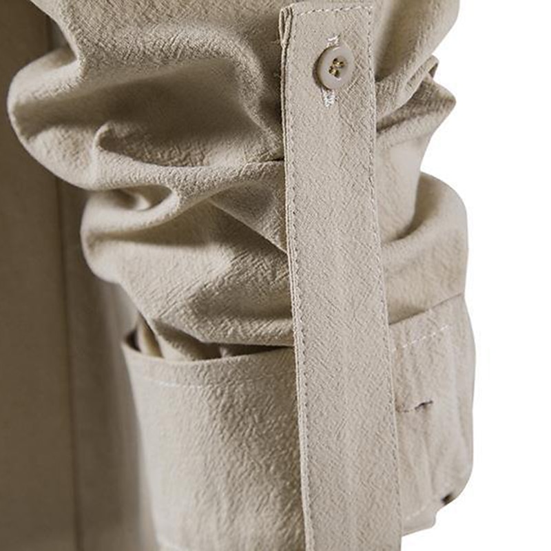 Medieval Renaissance 17th Century Medium Length Blouse / Shirt Pants Cosplay Costume Pirate Knight Ritter Viking Drawstring Solid Colored Fancy Dress Men's Pirate Halloween Masquerade Casual Daily3