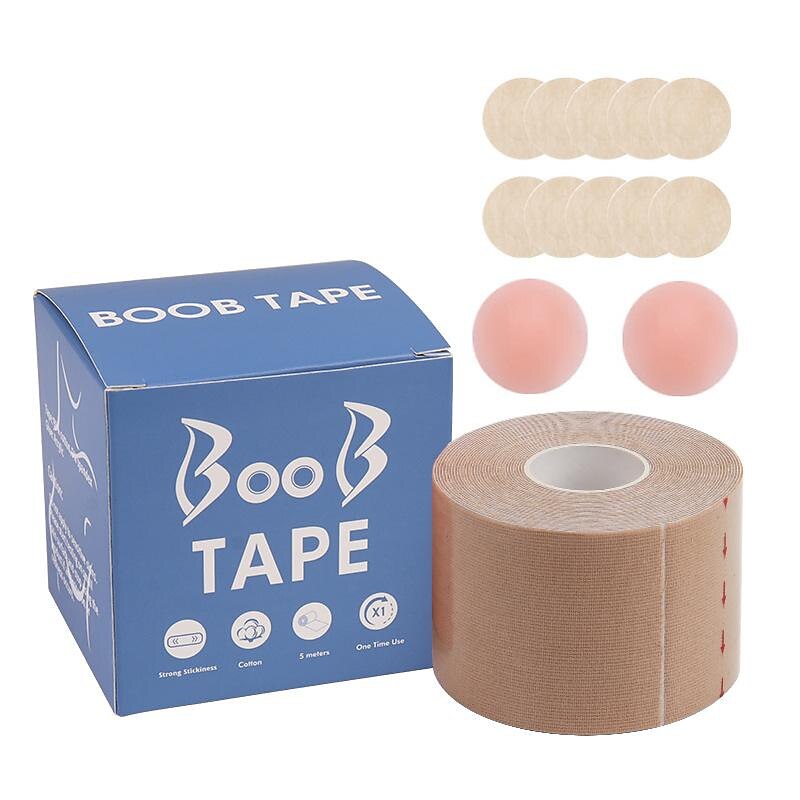 Women's Invisible Lingerie Accessories Set - Lifting Stick-On Nipple Pasties & Breast Support Bodytape for a Confident and Comfortable Look4